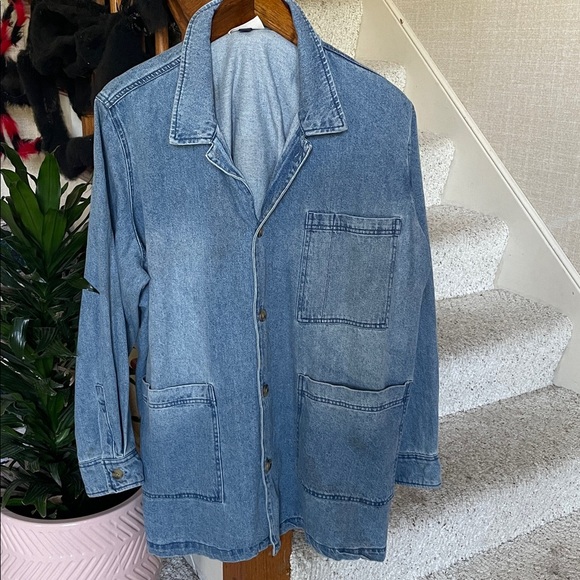 Universal Thread Light Blue Denim Utility Chore Jacket - Picture 1 of 11